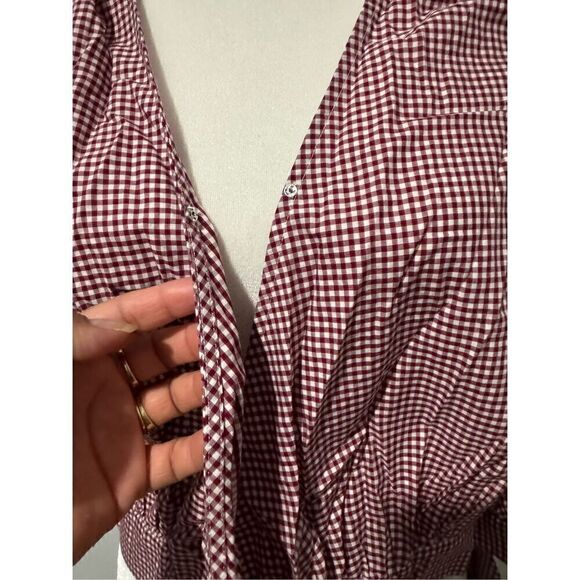 Madewell Wrap top in Gingham check XS - Picture 4 of 9